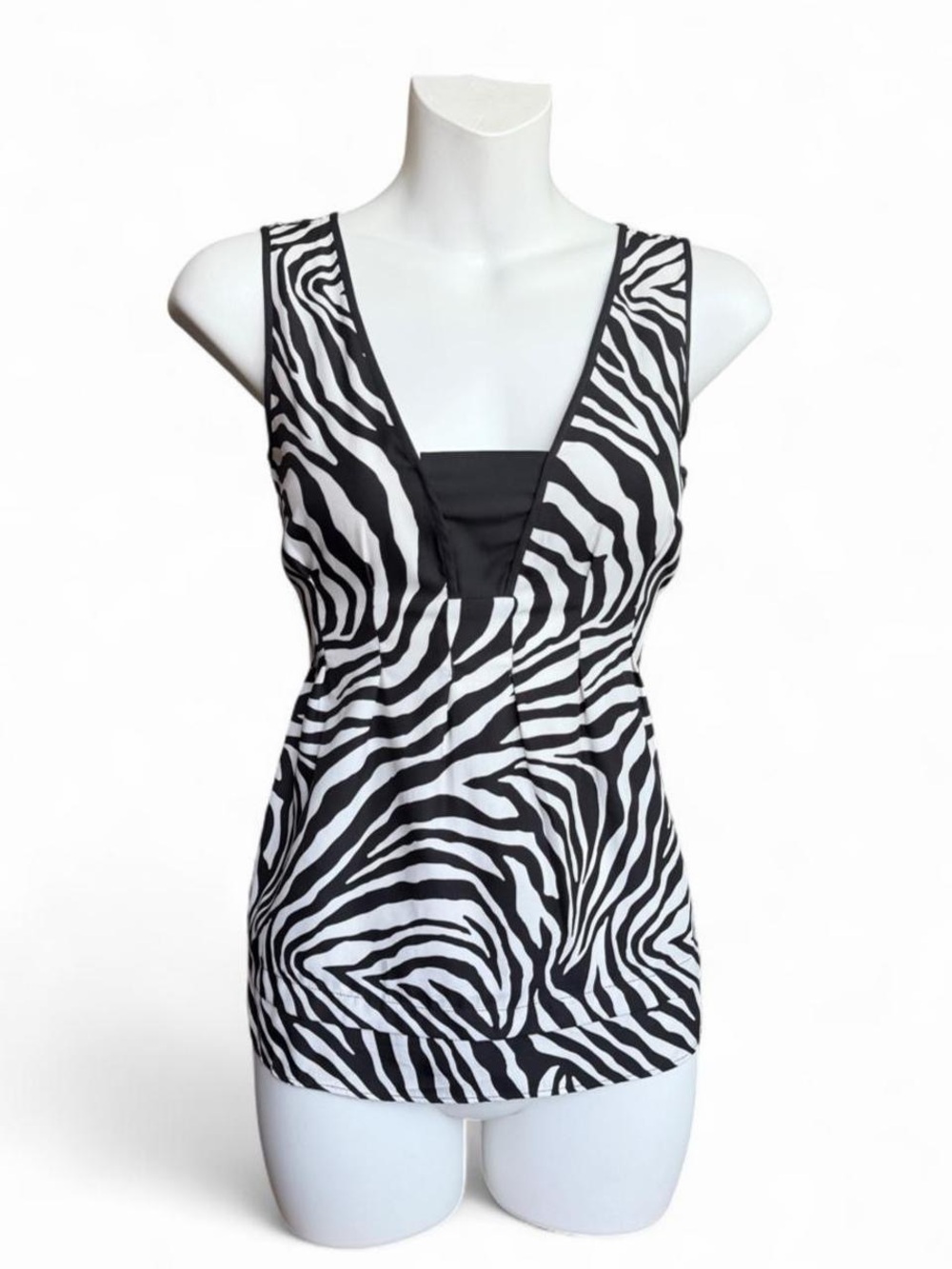 Banana Republic Black and White Zebra Print Sleeveless Top